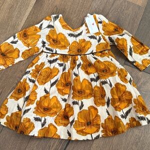 Pink Chicken Kids Dress with Orange Floral Design